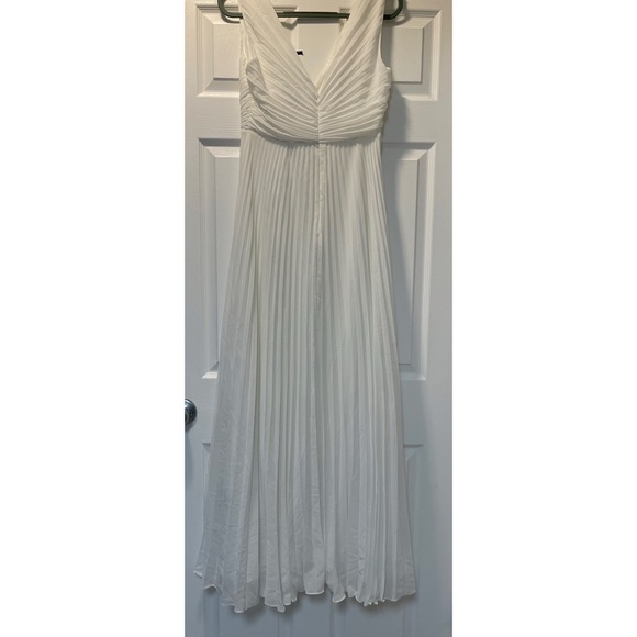 BHLDN x Badgley Mischka Sloane Size 6 Ivory Pleated Maxi Wedding Dress - Picture 13 of 13